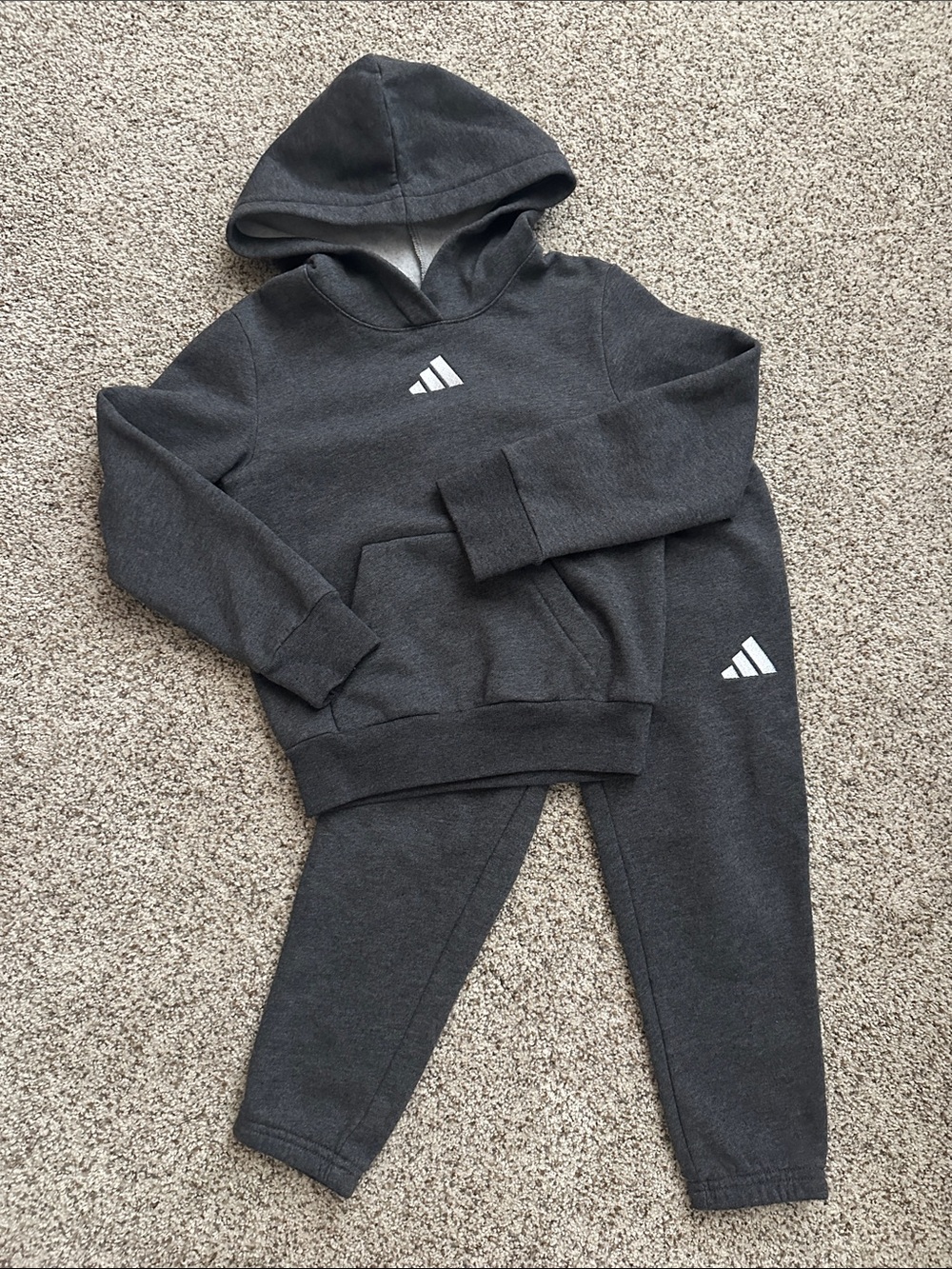 adidas Kids Gray Hoodie & Joggers Set - 5